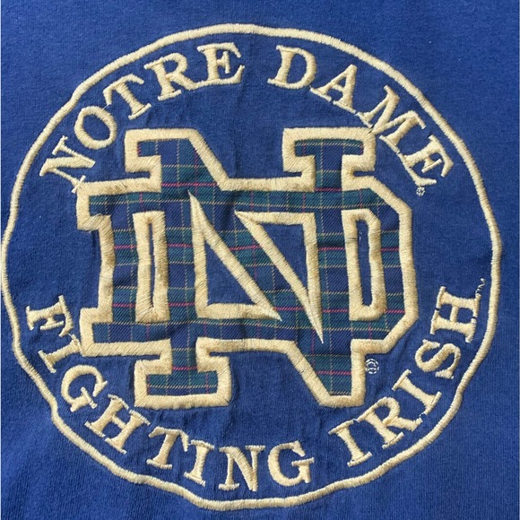 1990s Vtg NOTRE DAME - Fighting Irish XL Crable Sportwear T-Shirt USA Embroidery - Picture 2 of 8